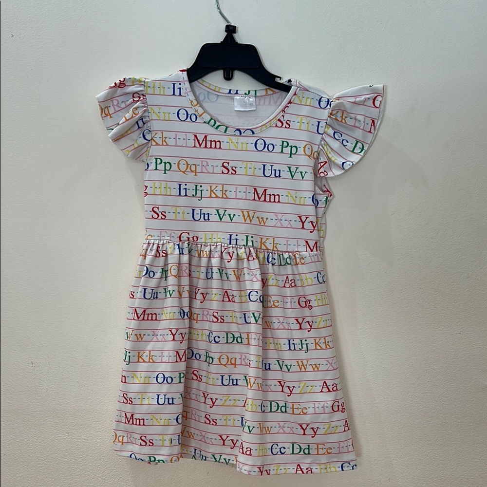 Colorful Alphabet Print Kids Dress